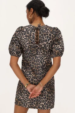 My Jewellery Robe Imprimée Léopard Avec Nœuds Et Manches Bouffantes Online