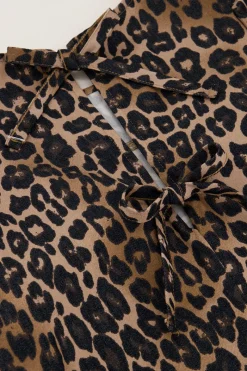 My Jewellery Robe Imprimée Léopard Avec Nœuds Et Manches Bouffantes Online