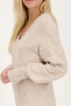 My Jewellery Robe Longue Avec Col En V Beige Sale