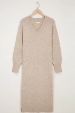 My Jewellery Robe Longue Avec Col En V Beige Sale