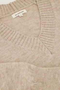 My Jewellery Robe Longue Avec Col En V Beige Sale