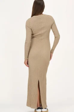 My Jewellery Robe Longue Avec Structure Et Fente Beige Sale