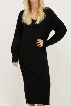 My Jewellery Robe Longue e Avec Col En V Noir Discount