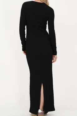My Jewellery Robe Longue e Avec Structure Et Fente Noir Clearance