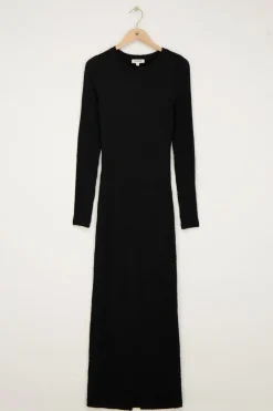 My Jewellery Robe Longue e Avec Structure Et Fente Noir Clearance