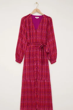 My Jewellery Robe Longue Rouge à Imprimé Aztèque Outlet