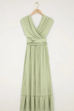My Jewellery Robe Longue Verte En Lurex Vert olive/Vert Clearance