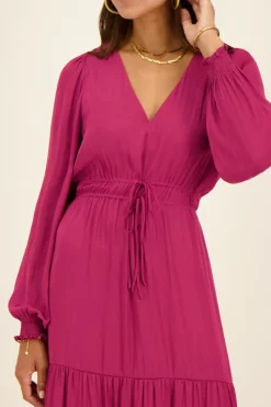 My Jewellery Robe Longue Violette Effet Satin Discount