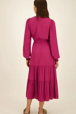My Jewellery Robe Longue Violette Effet Satin Discount