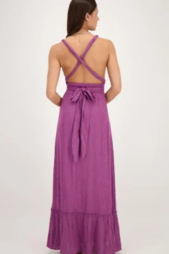 My Jewellery Robe Longue Violette En Lurex Violet/Violet foncé Best