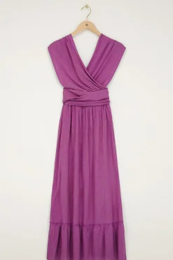 My Jewellery Robe Longue Violette En Lurex Violet/Violet foncé Best