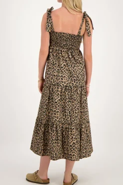 My Jewellery Robe Midi Avec Smock Et Imprimé Léopard Clearance