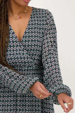 My Jewellery Robe Midi Bleu Foncé à Imprimé Fleuri Clearance