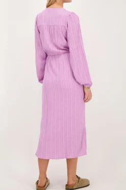 My Jewellery Robe Midi Froissée Violette Avec Chevauchement Violet/Violet clair Online
