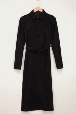 My Jewellery Robe Midi Noire Côtelée Sale