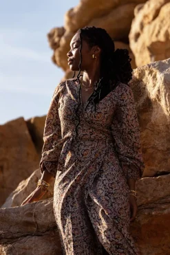 My Jewellery Robe Midi Noire Fleurie Clearance