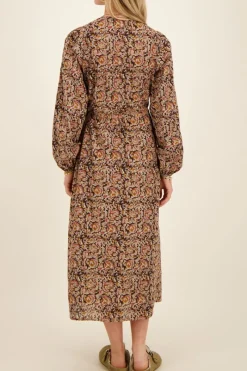 My Jewellery Robe Midi Noire Fleurie Clearance