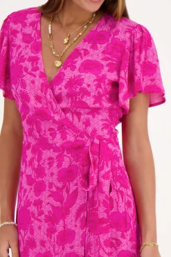 My Jewellery Robe Midi à Imprimé Floral Rose Sale