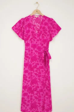 My Jewellery Robe Midi à Imprimé Floral Rose Sale