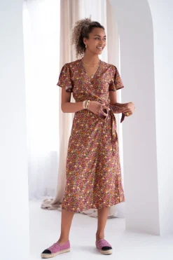 My Jewellery Robe Midi Verte à Imprimé Floral Best