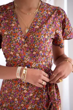 My Jewellery Robe Midi Verte à Imprimé Floral Best