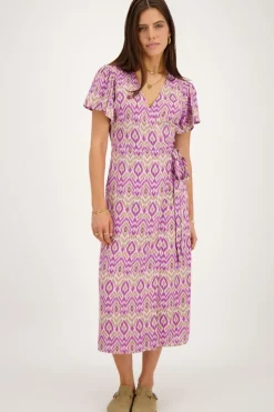 My Jewellery Robe Midi Violette Avec Imprimé Aztèque Violet/Vert Clearance