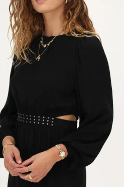 My Jewellery Robe Noire à Clous Et Découpes Online