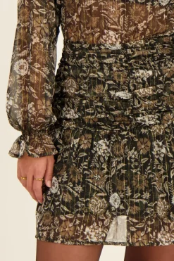 My Jewellery Robe Noire à Imprimé à Fleurs En Mousseline Et Lurex Outlet