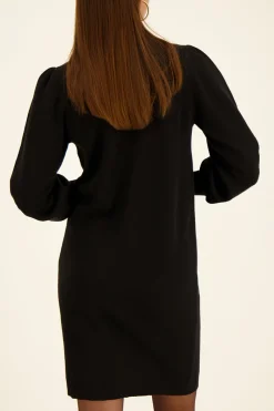 My Jewellery Robe Noire à Manches Bouffantes Et Col Roulé New