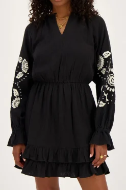 My Jewellery Robe e Avec Broderie Blanche Noir Sale