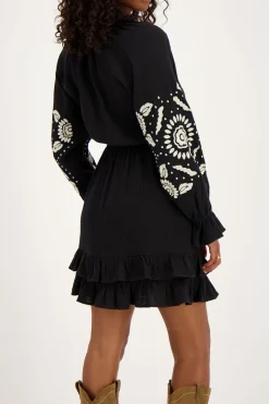 My Jewellery Robe e Avec Broderie Blanche Noir Sale