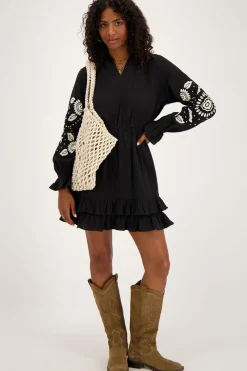 My Jewellery Robe e Avec Broderie Blanche Noir Sale