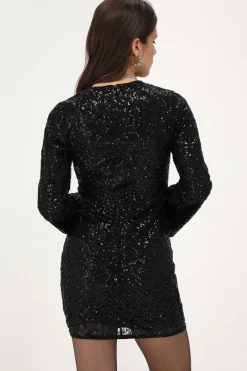 My Jewellery Robe Noire Avec Dentelle Et Paillettes Best