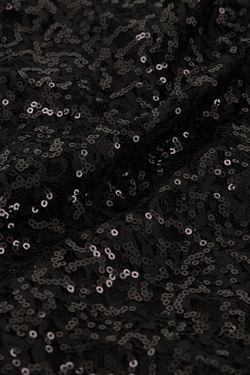 My Jewellery Robe Noire Avec Dentelle Et Paillettes Best