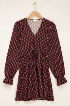 My Jewellery Robe Noire Avec Imprimé Floral Outlet