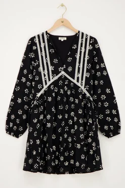 My Jewellery Robe Noire Avec Imprimé Fleuri Blanc Blanc/Noir Clearance