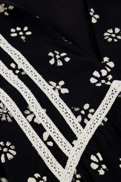 My Jewellery Robe Noire Avec Imprimé Fleuri Blanc Blanc/Noir Clearance