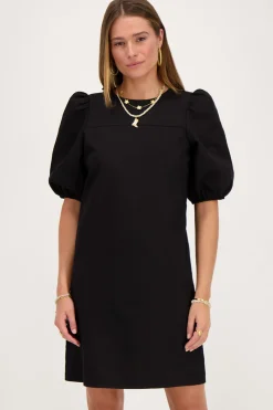 My Jewellery Robe e Avec Nœuds Et Manches Bouffantes Noir Discount
