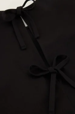 My Jewellery Robe e Avec Nœuds Et Manches Bouffantes Noir Discount