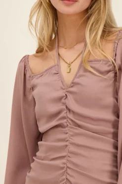 My Jewellery Robe Noire Plissée à Manches Longues New