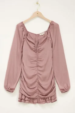 My Jewellery Robe Noire Plissée à Manches Longues New
