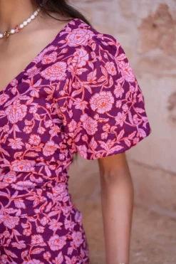 My Jewellery Robe Plissée Fleurie Rose Online