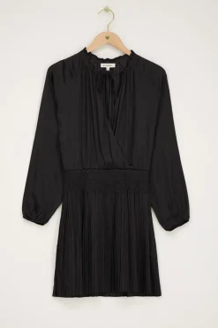My Jewellery Robe Plissée e Satinée Noir Fashion
