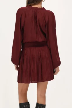My Jewellery Robe Plissée Aspect Satiné Rouge foncé Hot