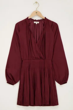 My Jewellery Robe Plissée Aspect Satiné Rouge foncé Hot