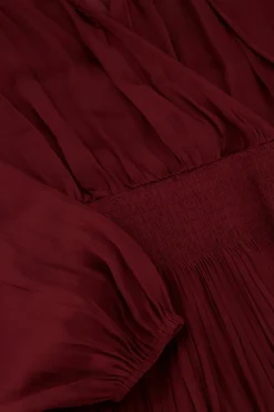 My Jewellery Robe Plissée Aspect Satiné Rouge foncé Hot
