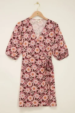 My Jewellery Robe Portefeuille à Manches Bouffantes New