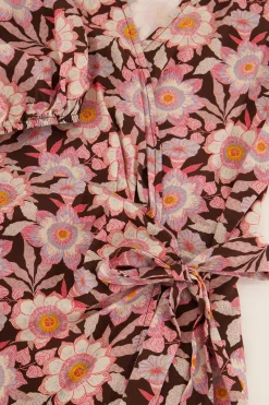 My Jewellery Robe Portefeuille à Manches Bouffantes New