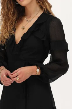 My Jewellery Robe Portefeuille Noire à Volants Outlet