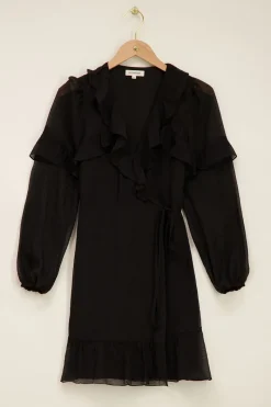 My Jewellery Robe Portefeuille Noire à Volants Outlet